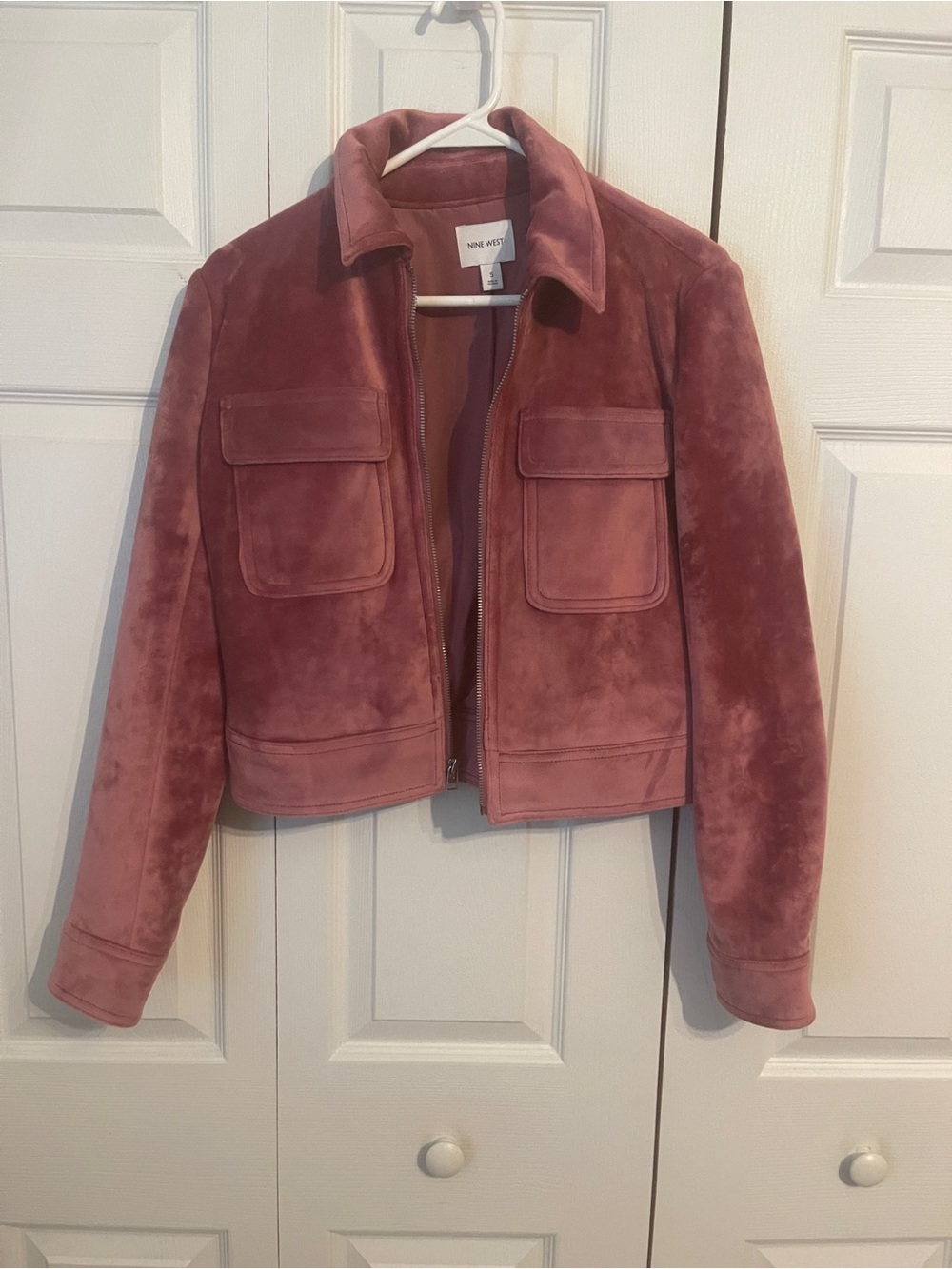 Nine West Rose Suede Zip-Front Jacket
